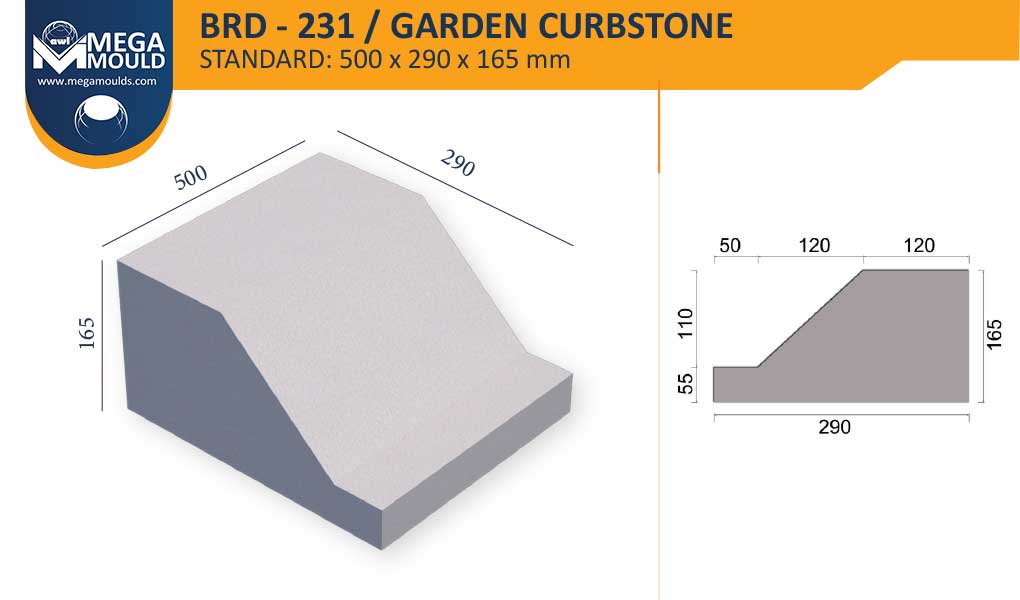 Garden Curbstone Mould BRD-231