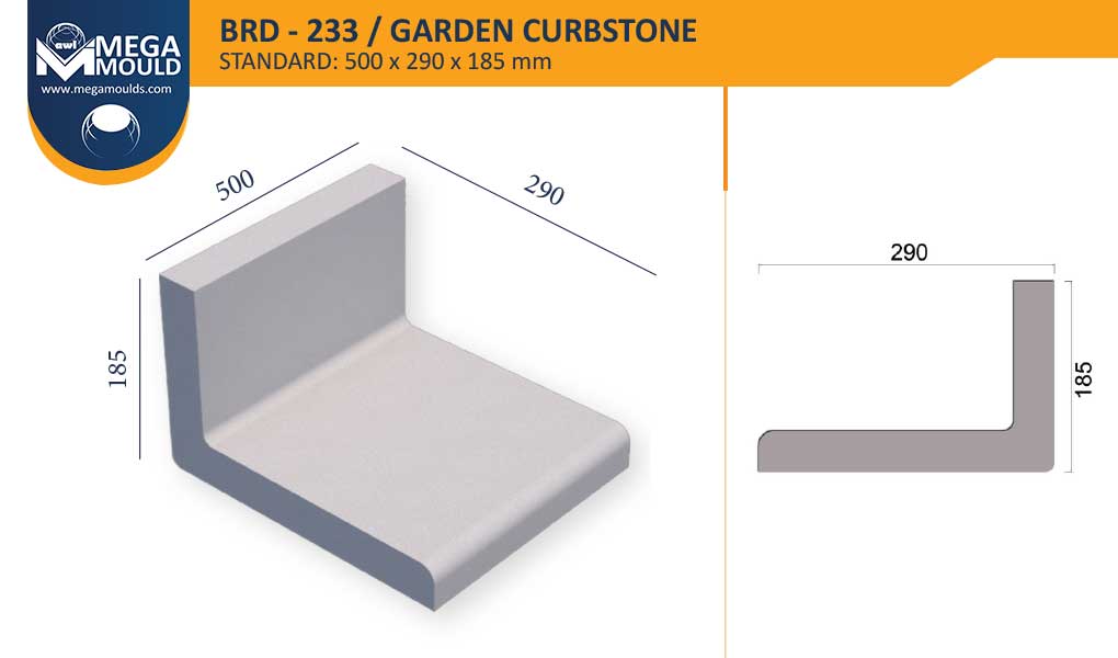 Garden Curbstone Mould BRD-233