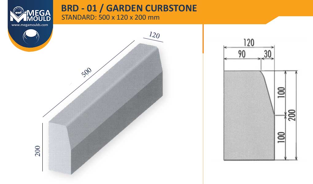 Garden Curbstone Mould BRD-01