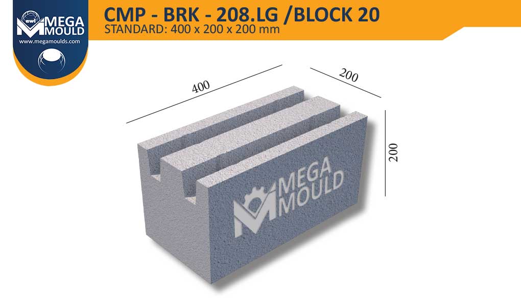 Smart Concrete Block Mould BRK-208.LG