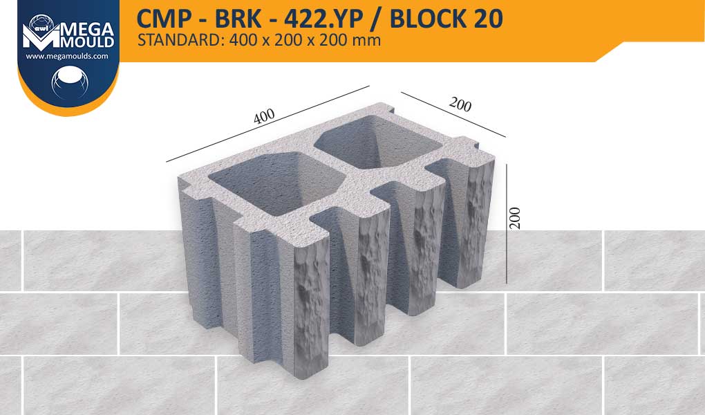 Rough face Concrete Block Mould BRK-422.YP