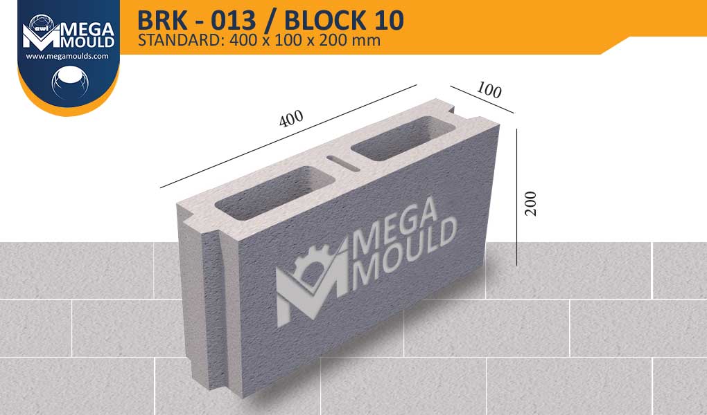 Standard Concrete Block Mould BRK-013 | Mega Mould