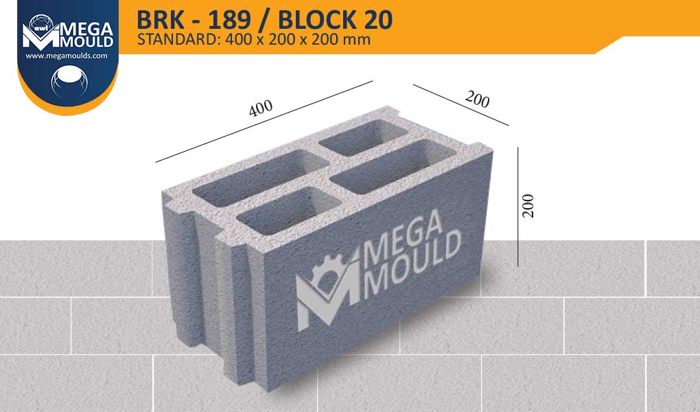 Standard Concrete Block Mould Brk 189 Mega - Concrete Wall Cap Molds