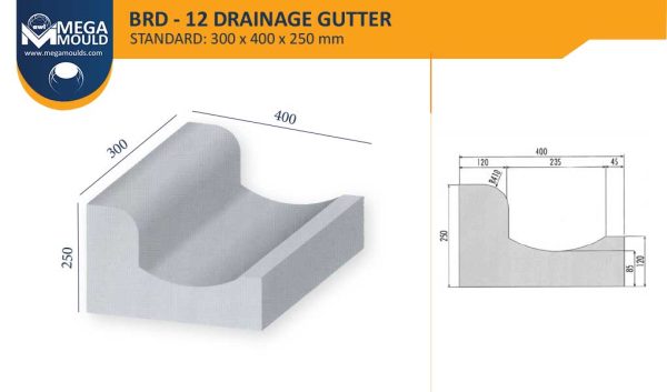 Gutter Curbstone Mould BRD-12